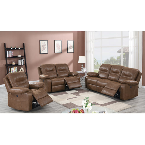 Latitude Run® 3 Piece Faux Leather Living Room Set Wayfair
